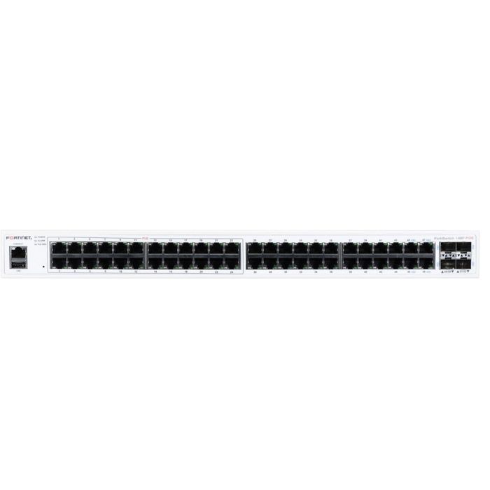 Fortinet FortiSwitch-148F-POE is a performance/price competitive L2+ management switch with 48x GE port + 4x SFP+ port + 1x RJ45 console. Port 1- 24 are POE ports with automatic Max 370W POE output limit (24 port 802.3af or 12 port 802.3at)