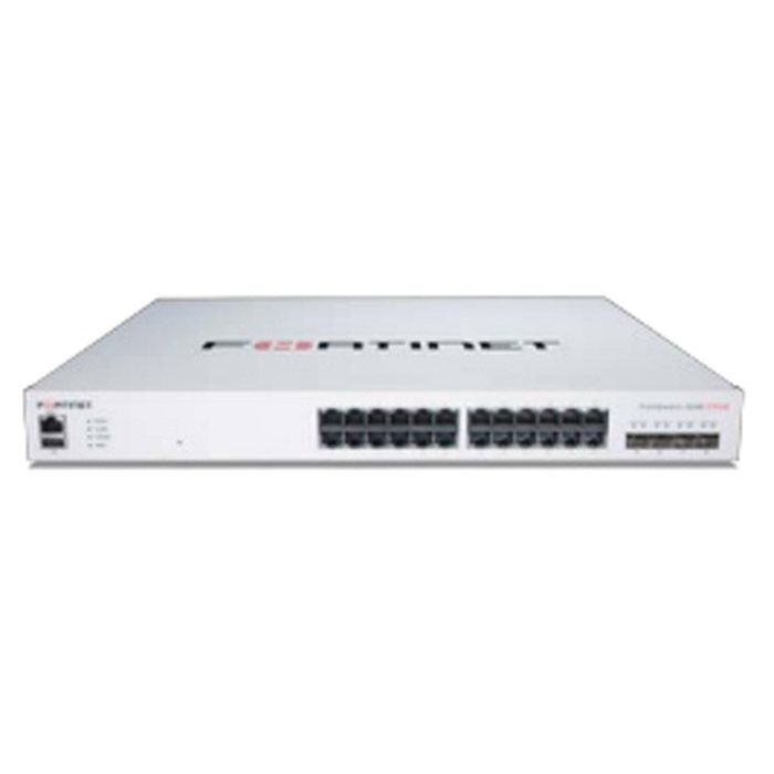 Fortinet Layer 2/3 FortiGate switch controller compatible PoE+ switch with 24 x GE RJ45 ports, 4 x 10 GE SFP+, with automatic Max 421W POE output limit