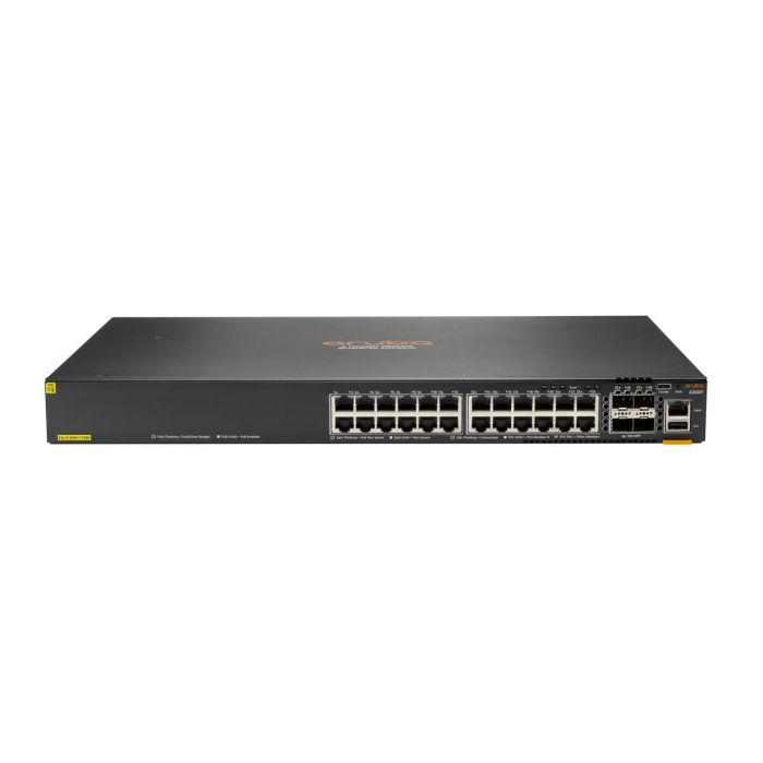 HPE Aruba JL725A 6200F 24G Class4 PoE 4SFP+ 370W Managed L3 Gigabit Ethernet (10/100/1000) Power over Ethernet (PoE) 1U Black